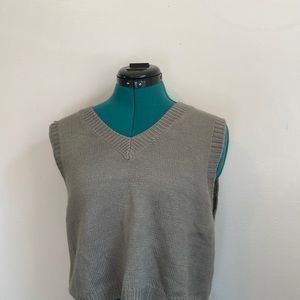 grey sweater vest